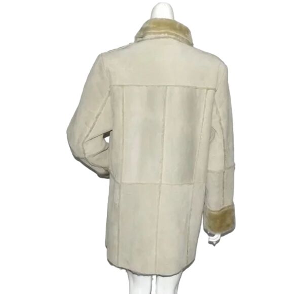 OSCAR PIEL Suede Leather Jacket, M, Faux Sherpa lining, VINTAGE, Pockets - Picture 5 of 14